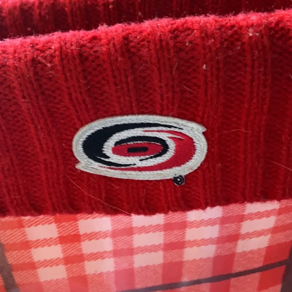 Carolina Hurricanes NHL Plaid Red White Black Snow Rain Winter Game Day Boots - Picture 5 of 7